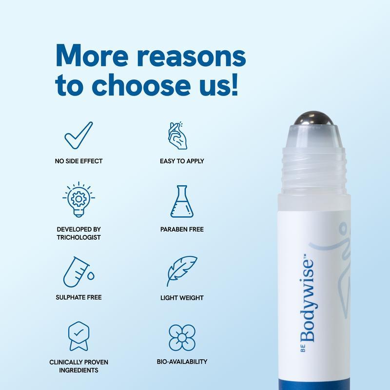 Be Bodywise Advanced Hair Growth Roll-On Serum | Non Oily and Mess Free