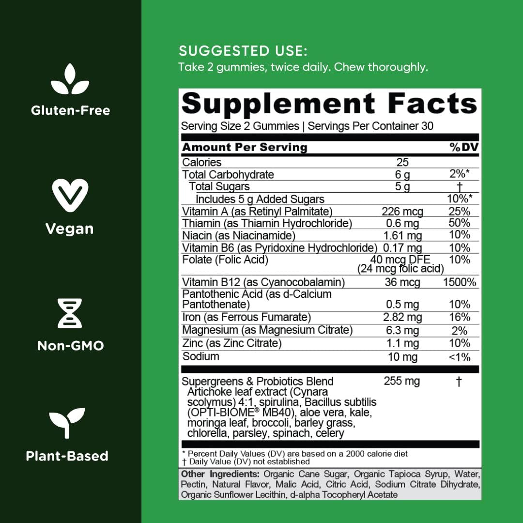 Supergreen Vitamin Gummy - 60 Count