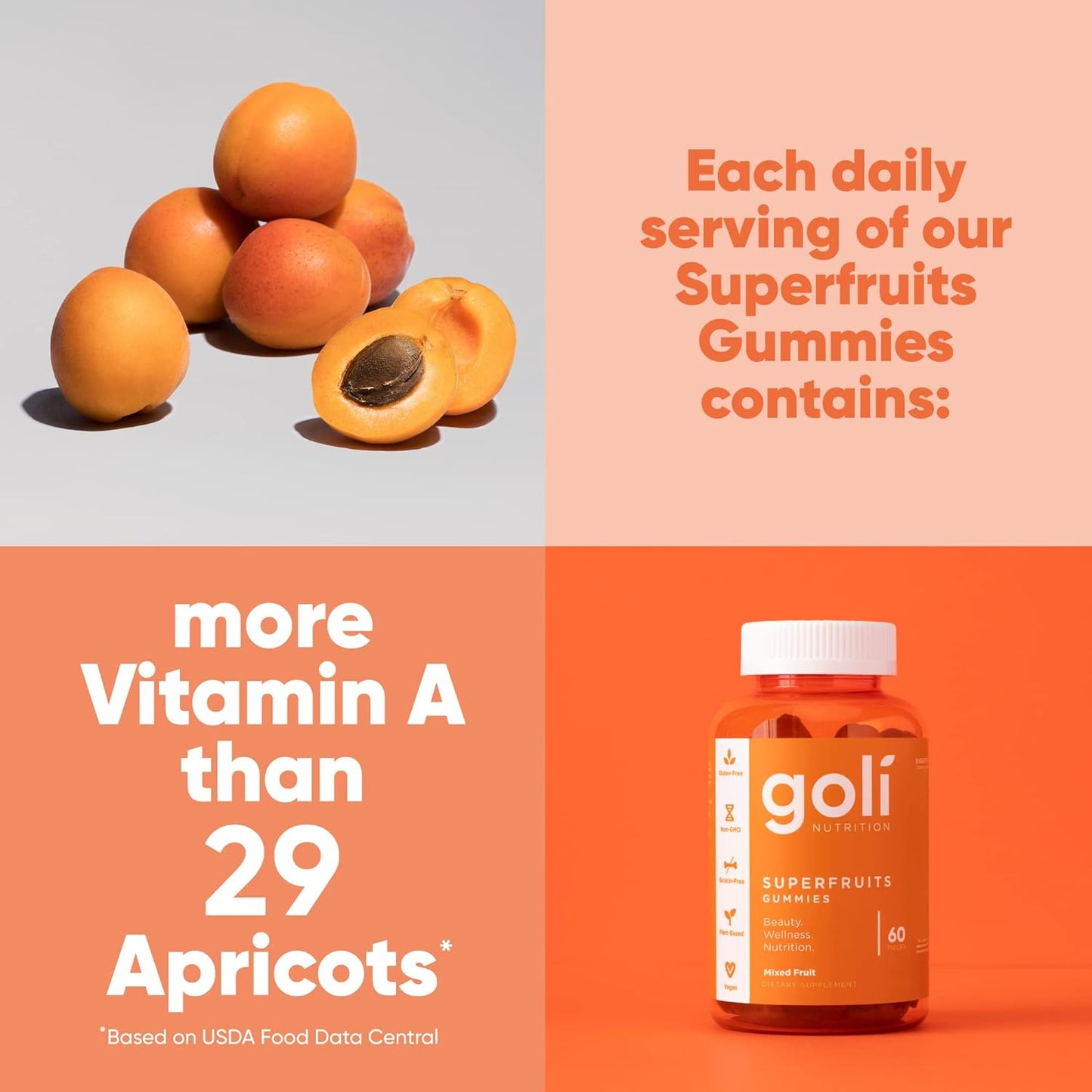 Goli Superfruits Gummy - 60 Count - Mixed Fruit